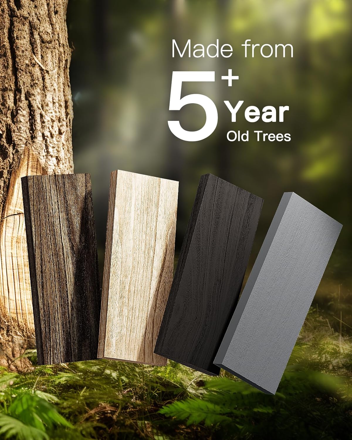 Amada HOMEFURNISHING Corner Floating Shelves, Set of 4 Corner Wall Shelves, Shelves for Wall Decor, Corner Wood Shelves for Home Decor, Office, Bedroom, Bathroom, Laundry Room, Kitchen, Brown